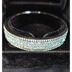 Swarovski Sterling Silver Crystal Bangle Bracelet Size M – Excellent Condition